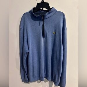 Clubhouse Collection MASTERS Pullover large 1/4 Zip Blue ITALY Modal Cotton